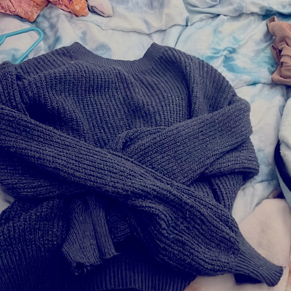 Pretty soft silky blue sweater